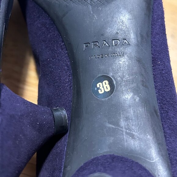 Womens Prada Purple Suede Kitten Heel Pumps 36 US/6 * - Picture 11 of 11